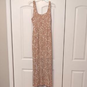 Gilli Taupe Leaf Dress With Open Back